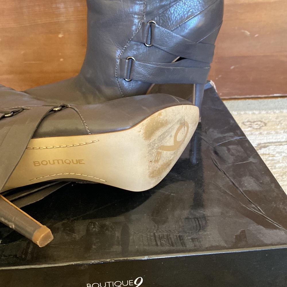 Boutique 9-dark gray boot. Gently used with box. - Picture 6 of 12